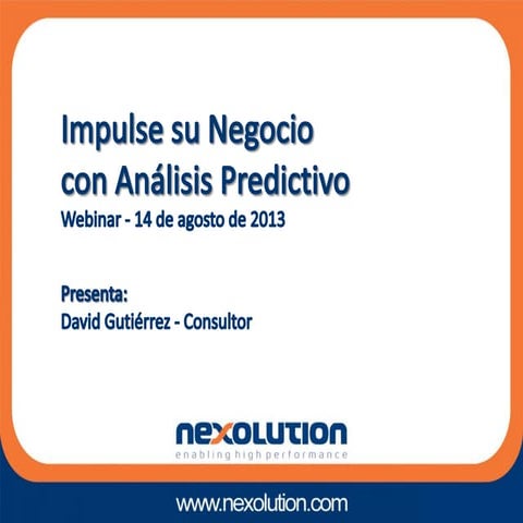 Webinar impulse su negocio con prediccion analítica