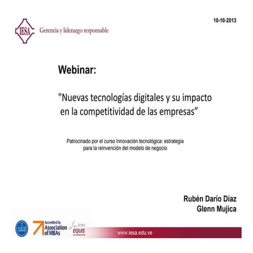 Webinar: Nuevas tecnologías digitales y su impacto en la competitividad de la...
