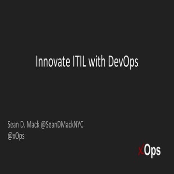 Innovate ITIL with DevOps