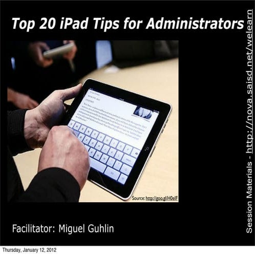 Webinar ipadtipsforadmin