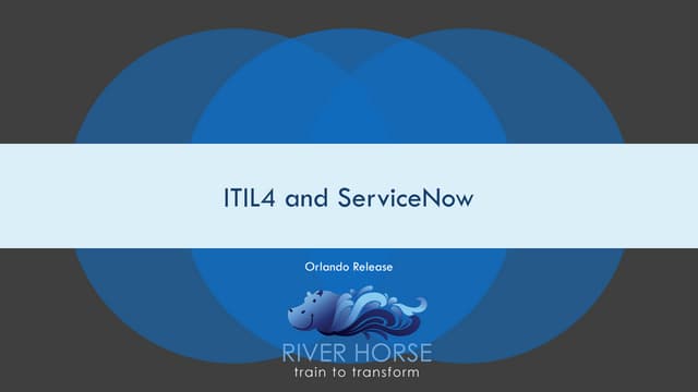 ITIL4 and ServiceNow