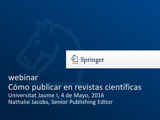 Webinar: Cómo publicar en revistas científicas