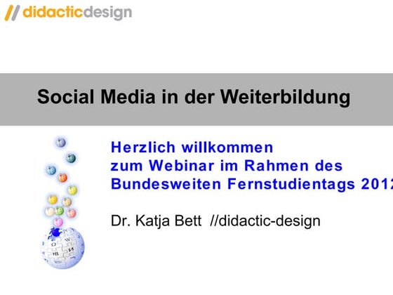 Social Media in der Weiterbildung - Fernstudientag 2012