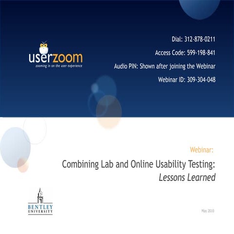Webinar: Combining Lab and Online Usability Testing: Lessons Learned