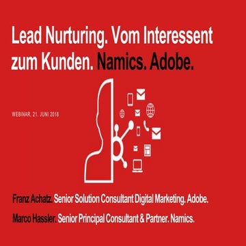 Webinar Lead Nurturing von Namics und Adobe am 21.06.2018