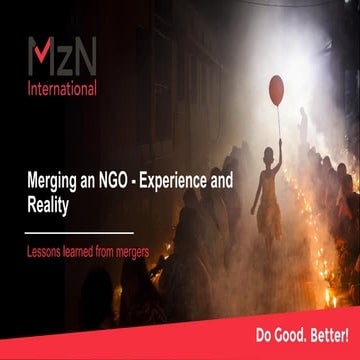Merging an NGO - Experience and Reality