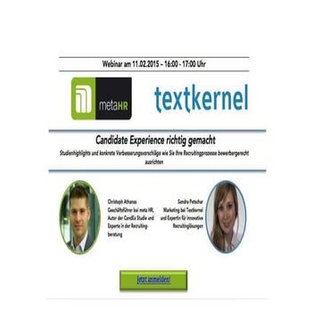 Candidate Experience richtig gemacht - mobile Recruiting mit der One-Klick-Be...