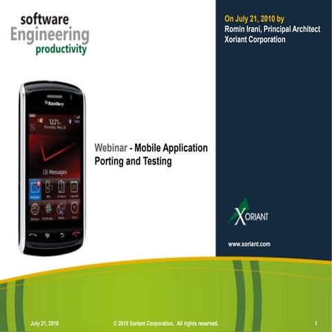 Mobile porting and testing - Xoriant 