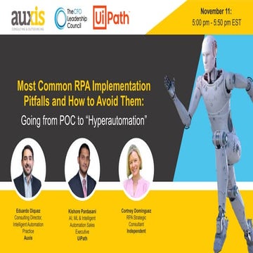 10TH ANNUAL CFO ​LEADERSHIP CONFERENCE: Most Common RPA Implementation Pitfalls