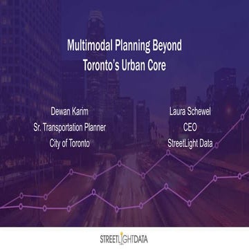 Multimodal Mopbility Planning Using Big Data in Toronto