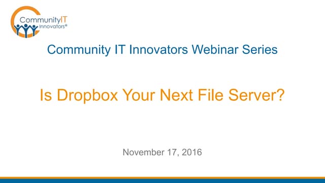 Is Dropbox your next File Server?