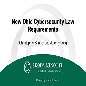 New Ohio Cybersecurity Law Requirements