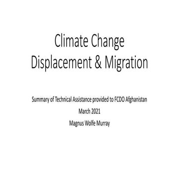 Climate disasters & displacement in Afghanistan