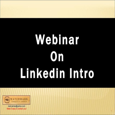 Webinar on linkedin intro
