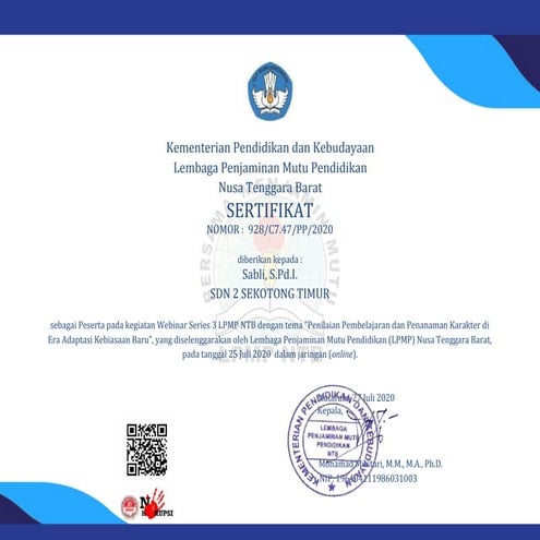 Pelatihan webinar online disekolah negeri