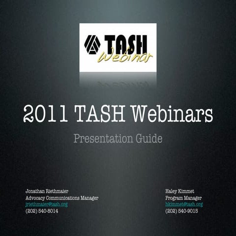 TASH Webinar Presentation Guide | KEY