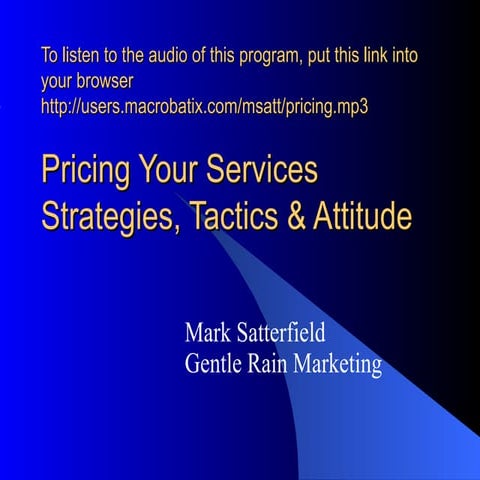 How to price your services