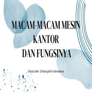 MACAM MESIN KANTOR - TEKNOLOGI PERKANTORAN