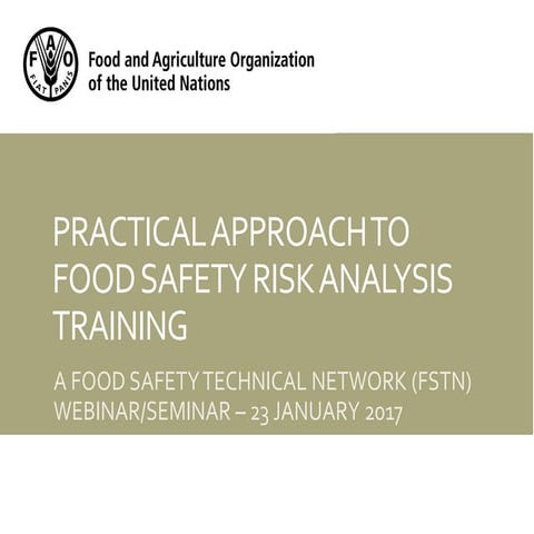 Practical Approach to Food Safety Risk Analysis Training | PDF