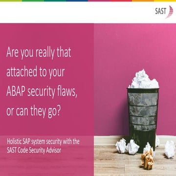 SAST Code Security Advisor for SAP [Webinar]
