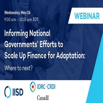 Webinar on Informing National Governments’ Efforts to Scale Up Finance for Ad...