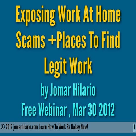 Webinar scams and places to get gigs pdf 2