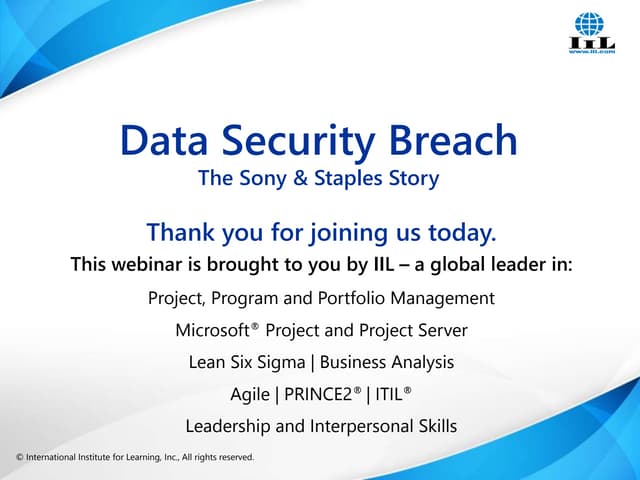 Data Security Breach: The Sony & Staples Story
