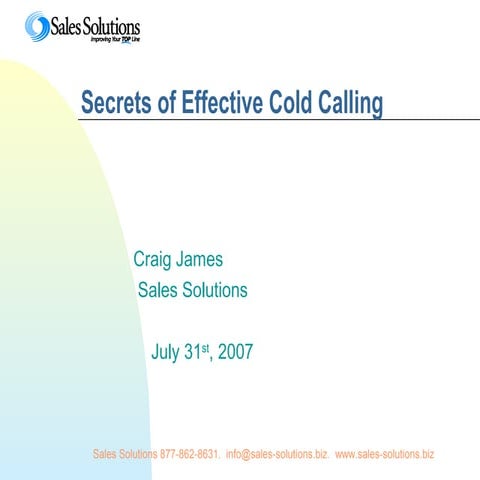 Secrets of Cold Calling