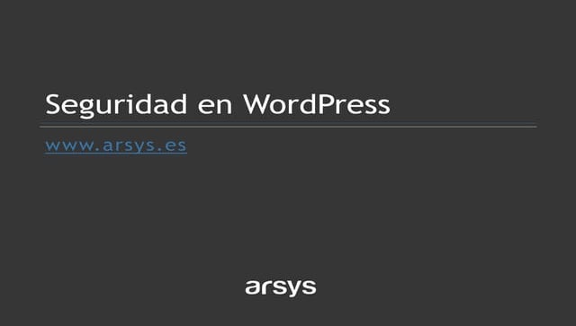 Webinar - Seguridad en WordPress
