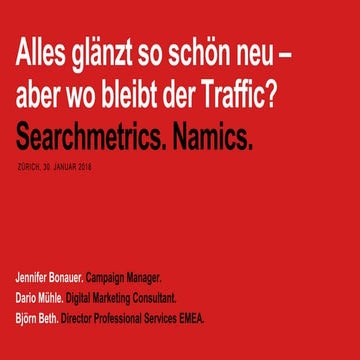 SEO Webinar von Namics und Searchmetrics am 30.01.2018