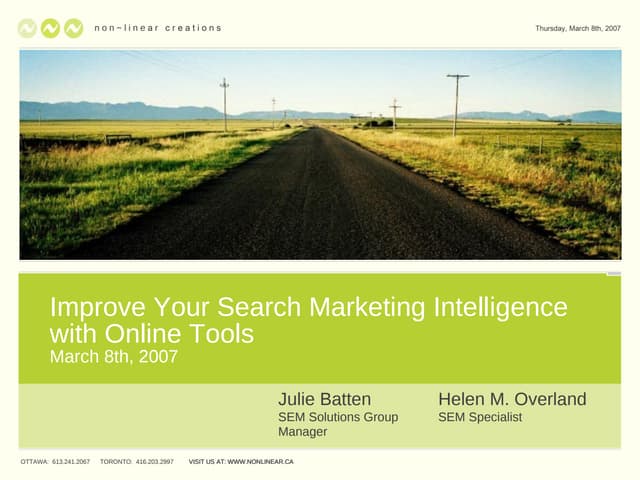 2007 Webinar - SEO Tools