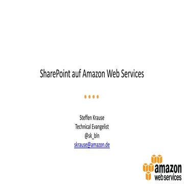 Webinar SharePoint auf AWS
