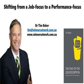 Shifting from a job focus to a performance-focus