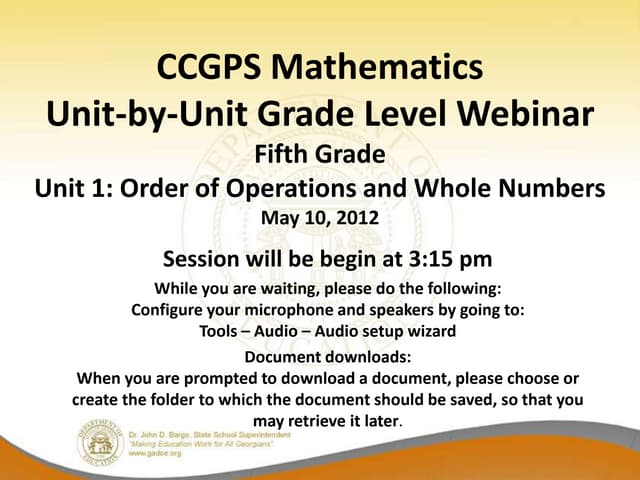 Unit 1 Webinar Slides