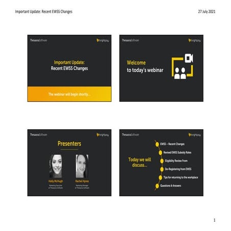 EWSS Changes & The Return to Work: What you need to know