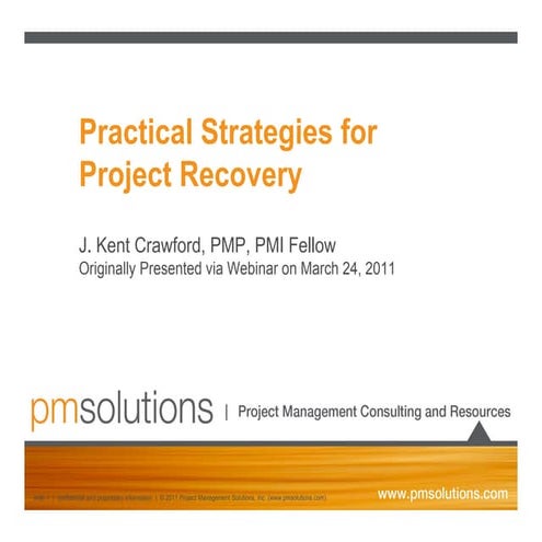 Practical Strategies for Project Recovery Webinar Slides