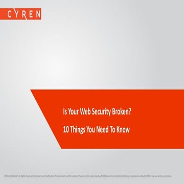 Webinar: Is your web security broken? - 10 things you need to know