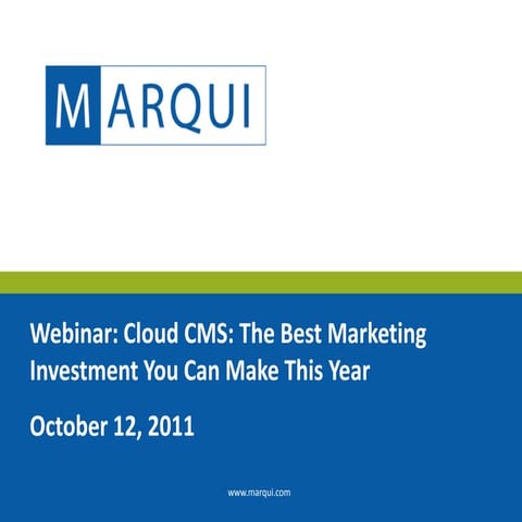 Cloud CMS: The Best Marketing Investment You Can Make this Year