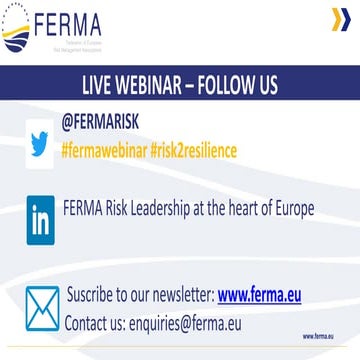 Webinar: the role of risk management in corporate resilience 