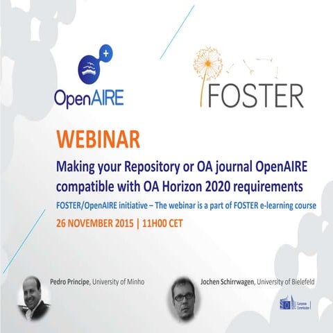Making your Repository or Open Access Journal OpenAIRE compatible with OA Hor...