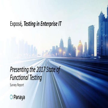 Exposé: Testing Practices in Enterprise IT: Presenting the 2017 State of Func...