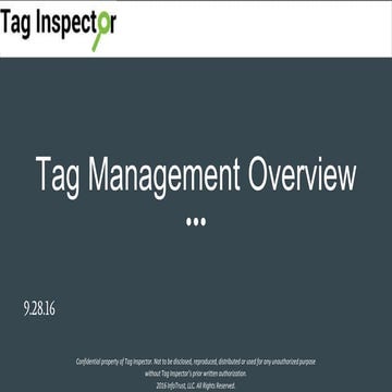 Tag Inspector - Tag Management, Tag Governance, Tag Quality