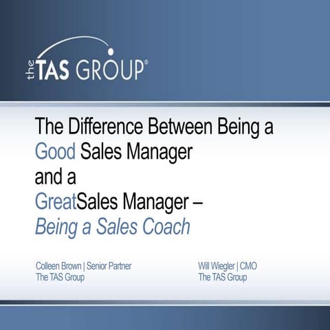 Sales Webinar | The Difference Between Being A Good And A Great Sales Manager