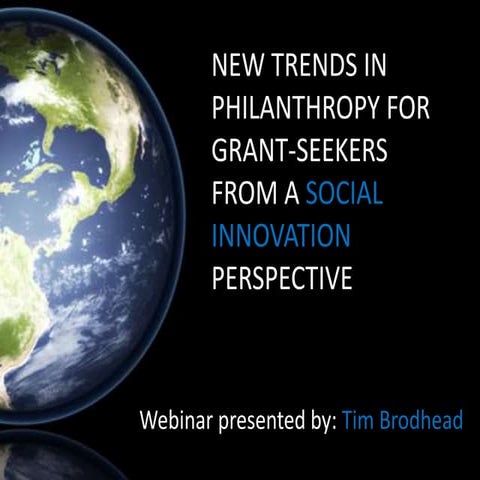 Trends in Philanthropy from a Social Innovation Perspective