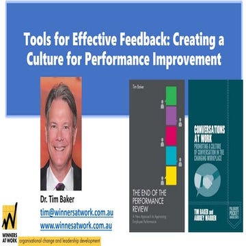 Tools for Effective Feedback