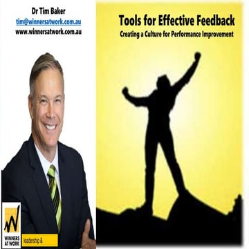 Tools for Effective Feedback: Creating a Culture for Performance Improvement