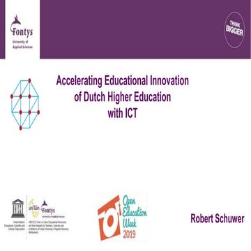 Accelerating Educational Innovation of Dutch HE with ICT