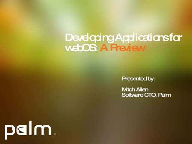Developing Applications for WebOS