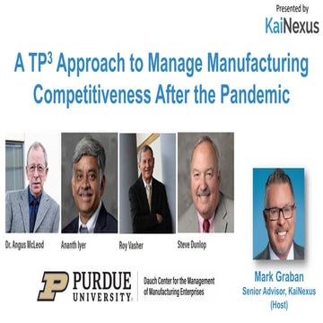 A TP3 Approach to Manage Manufacturing Competitiveness After the Pandemic