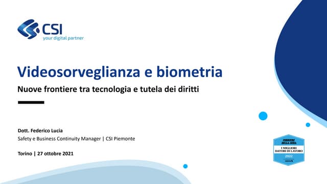 Videosorveglianza e biometria. Nuove frontiere tra tecnologia e tutela dei diritti